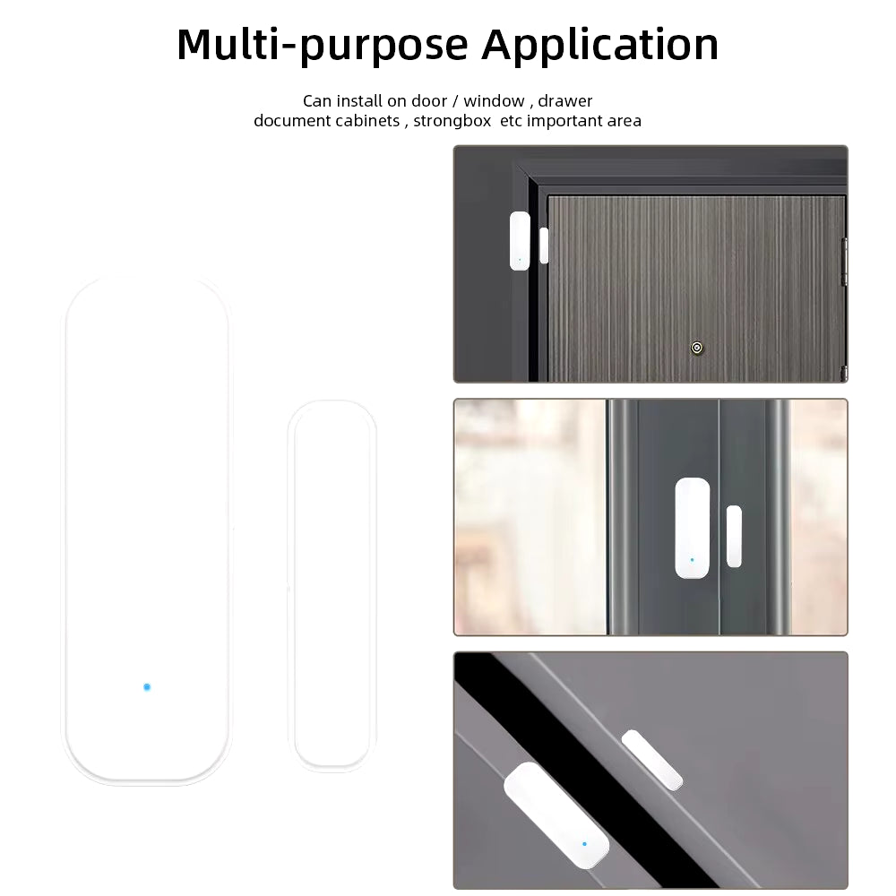 Wifi or Zigbee Window Door Sensor with Battery Smart Home Security Alarm System Voice Control via Alexa Google Home Smart