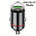 100W PD USB Car Charger Lighter Fast Charging for Iphone QC3.0 USB Type C Car Phone Charger Adapter for Xiaomi Samsung Huawei