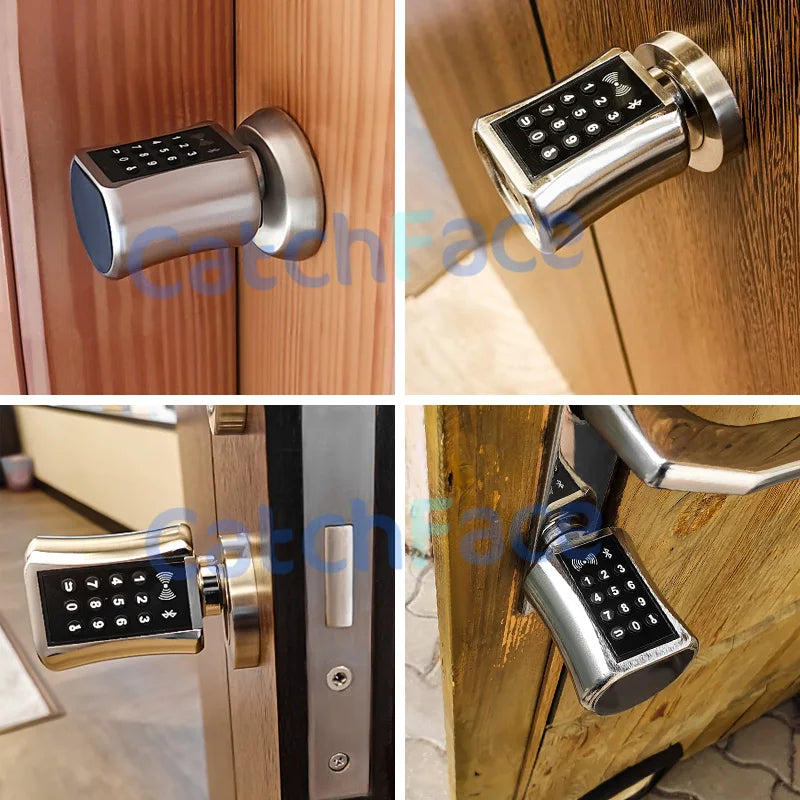 Ttlock Bluetooth Smart Cylinder Lock WIFI Security Wireless Electronic Digital APP Keypad Code RFID Card Keyless Lock
