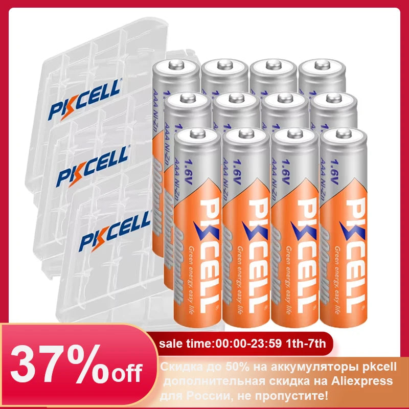 4/8/12PC  900Mwh AAA Battery 1.6V Ni-Zn AAA Rechargeable Batteries and AA/AAA Battery Box for Camera Toys Flashlight