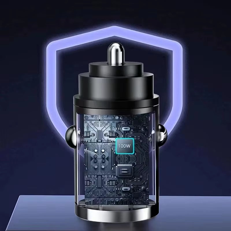 100W PD USB Car Charger Lighter Fast Charging for Iphone QC3.0 USB Type C Car Phone Charger Adapter for Xiaomi Samsung Huawei