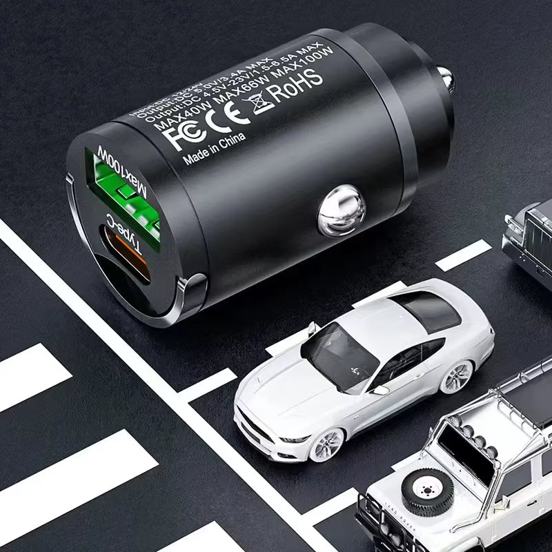 100W PD USB Car Charger Lighter Fast Charging for Iphone QC3.0 USB Type C Car Phone Charger Adapter for Xiaomi Samsung Huawei
